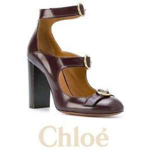 Chloe buckles pump in deep purple